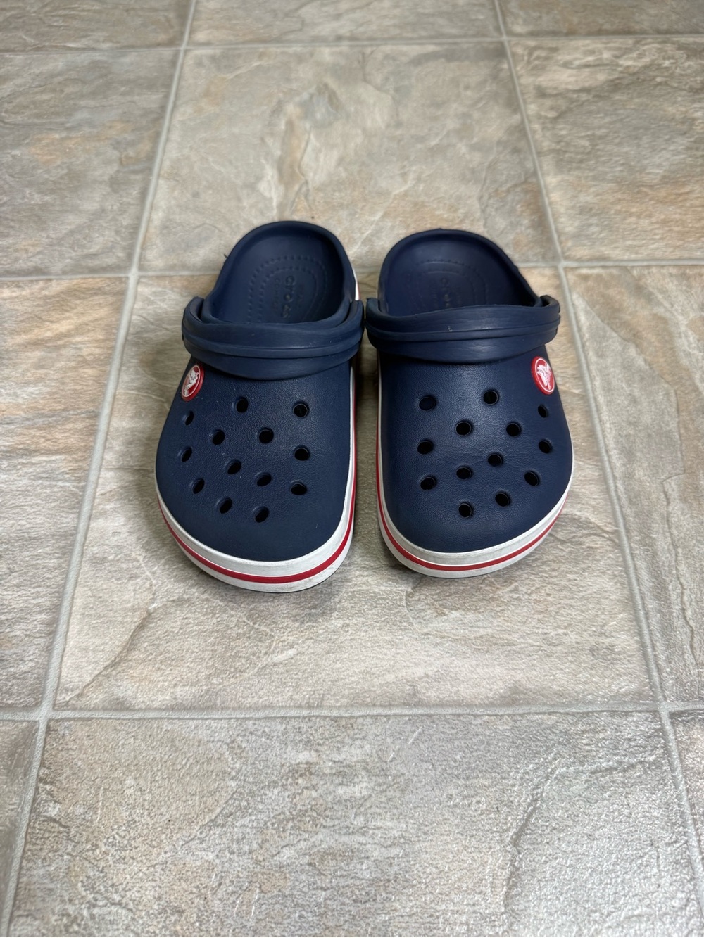 Iconic Comfort Crocs Navy Blue Boys Shoe Size 5Y Blue Slip On Preowned